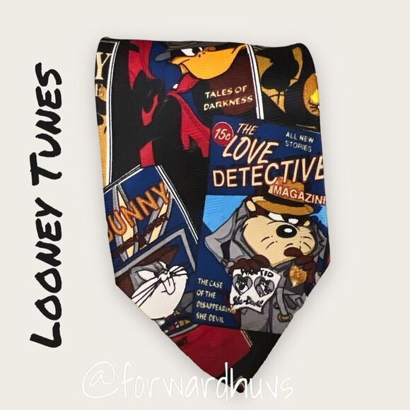 Vintage 1998 Looney Tunes Detective Neck Tie - Picture 5 of 10